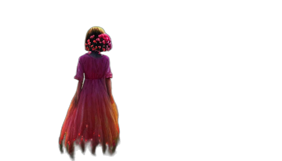 dress, crown, hair, creature transparent PNG cut-out