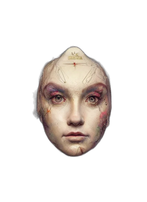 face, mask, crown, creature transparent PNG cut-out