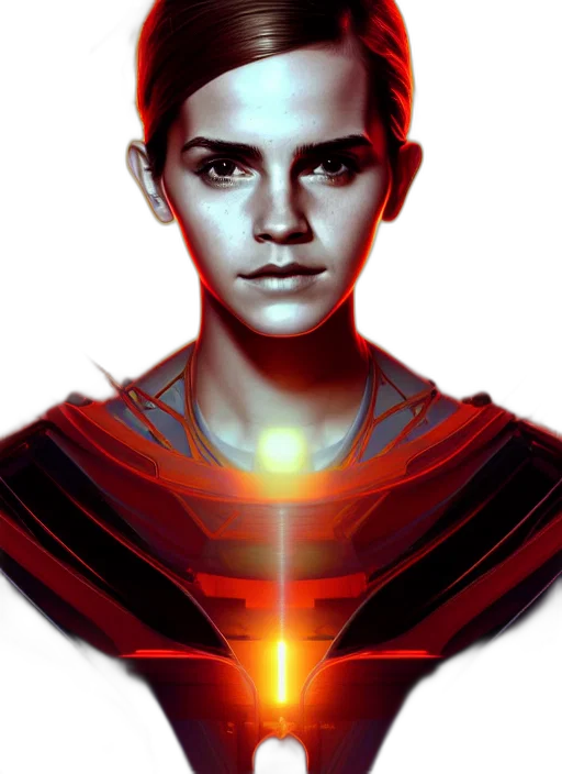 face, robot, jewelry, jacket, concept art, comic book art, cyberpunk, fantasy art transparent PNG cut-out