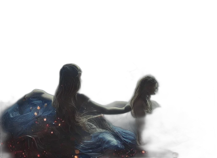 hair, dress, creature, concept art transparent PNG cut-out