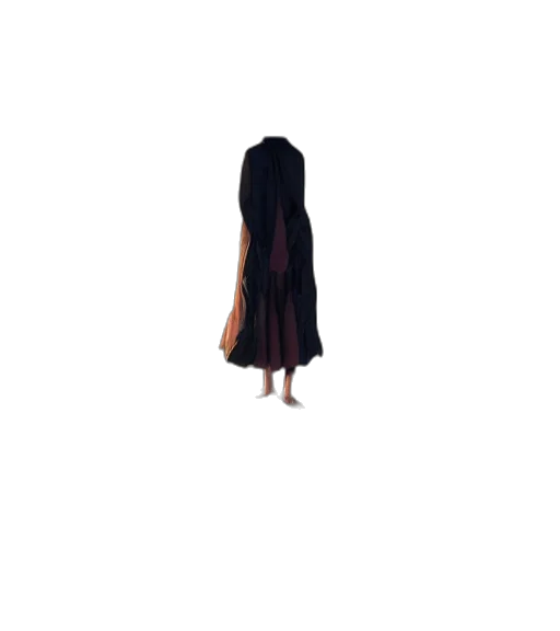 dress, hair, creature, umbrella, pixel art, concept art, 3d render, fantasy art transparent PNG cut-out