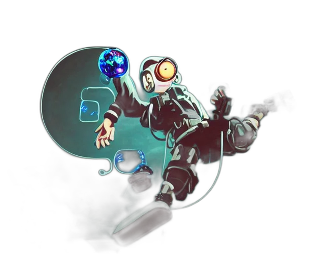 robot, mask, weapon, staff transparent PNG cut-out