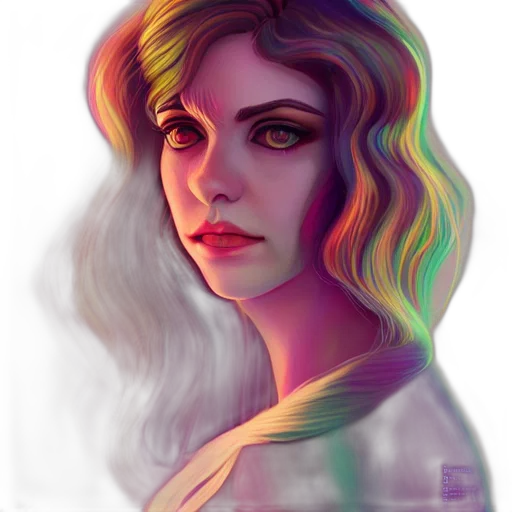 face, fantasy art, concept art, watercolor transparent PNG cut-out
