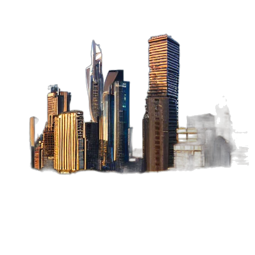 building, furniture, 3d render, concept art, photorealistic, pixel art, city street, fog transparent PNG cut-out