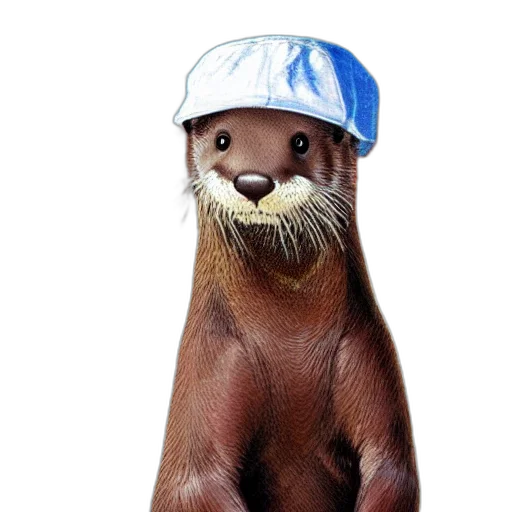 hat, animal, creature, staff, photorealistic, concept art, otter, cap transparent PNG cut-out