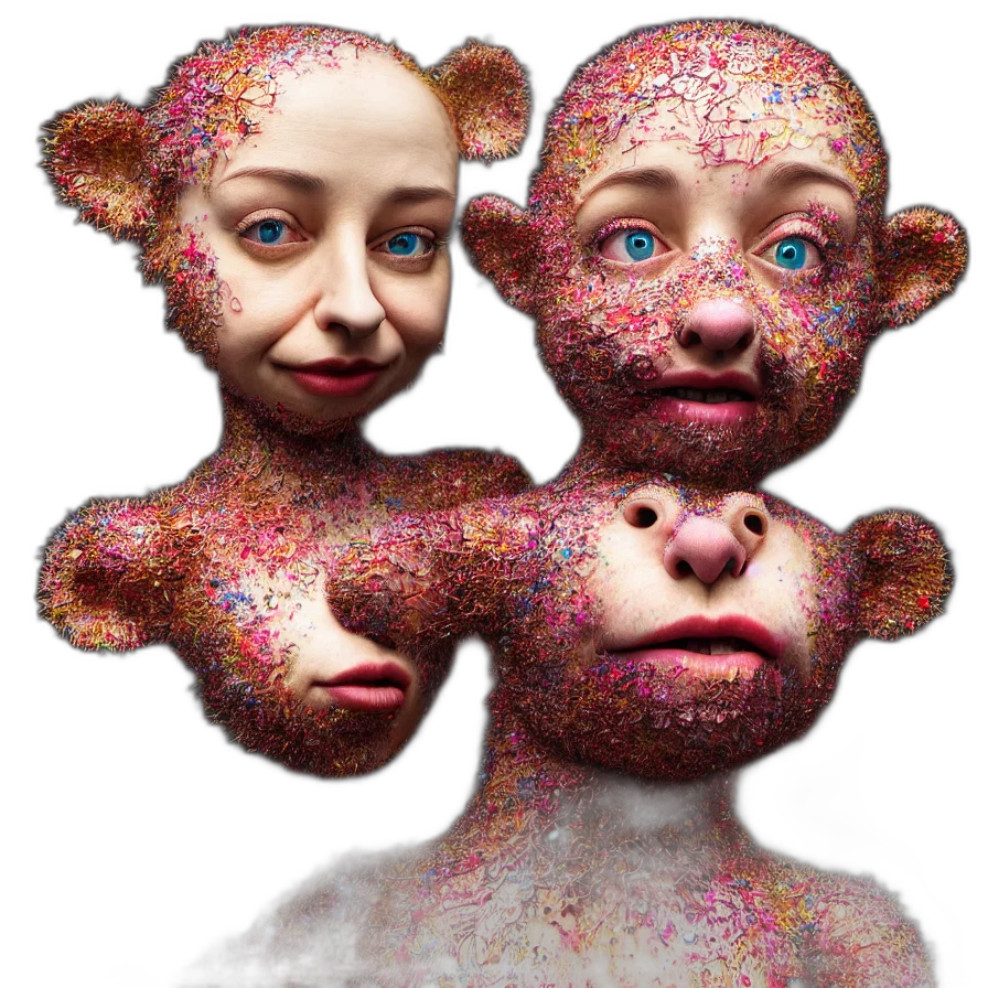 creature, mask, face, 3d render transparent PNG cut-out