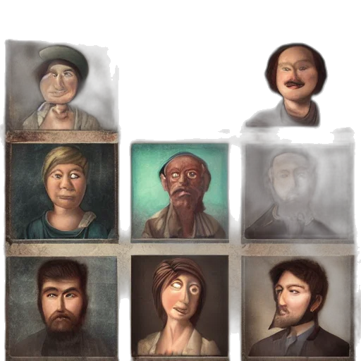 face, mask, concept art, photorealistic, fantasy art, oil painting, lost, portraits transparent PNG cut-out