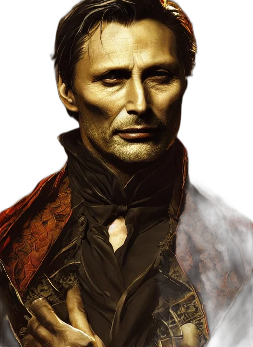 face, photorealistic, fantasy art, concept art, comic book art, red, dark, portrait transparent PNG cut-out