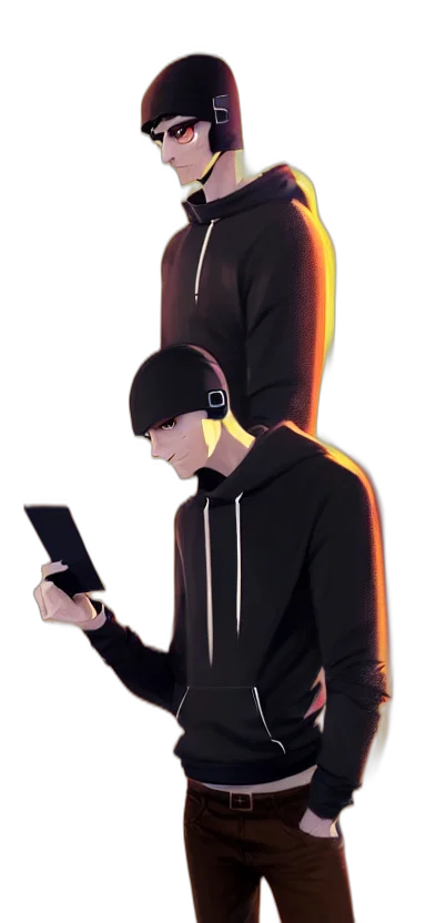 jacket, staff, hat, mask transparent PNG cut-out