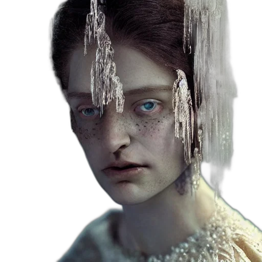 face, dress, crown, hair, photorealistic, concept art, fantasy art, 3d render transparent PNG cut-out