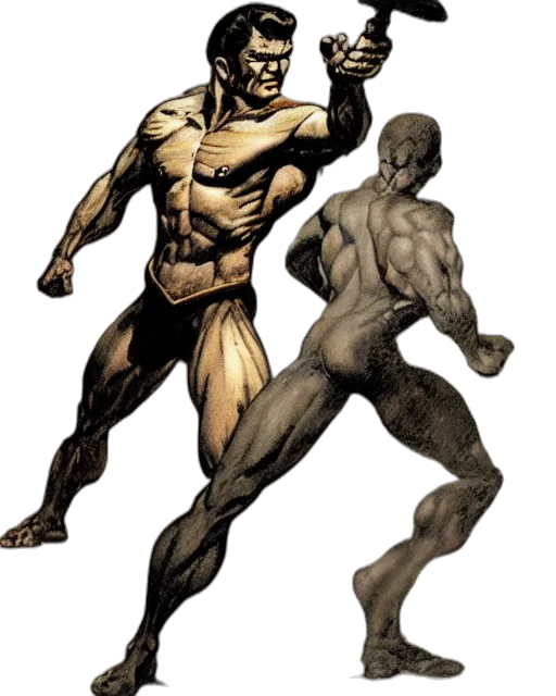 comic book art, concept art, cartoon, earth tones transparent PNG cut-out