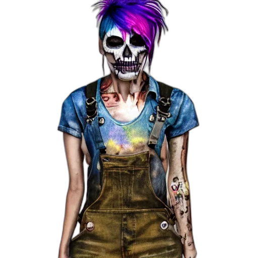 cyberpunk, concept art, fantasy art, cartoon, dark, colorful, neon, mixed transparent PNG cut-out