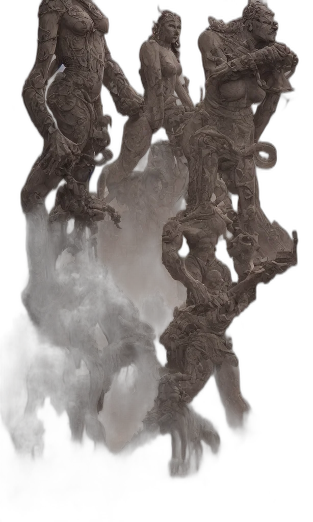 creature, dragon, mask, staff transparent PNG cut-out