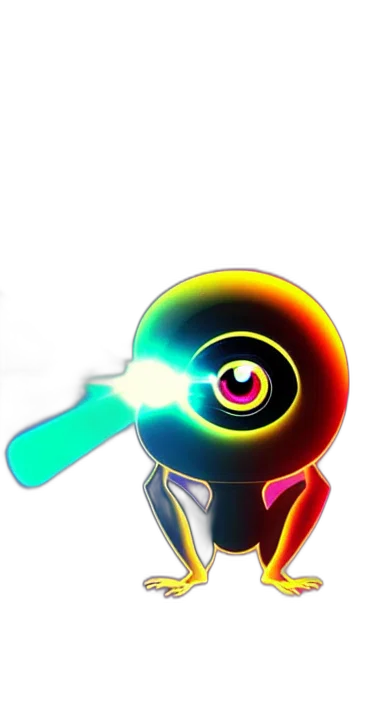 staff, robot, weapon, bottle, 3d render, vaporwave, concept art, pixel art transparent PNG cut-out