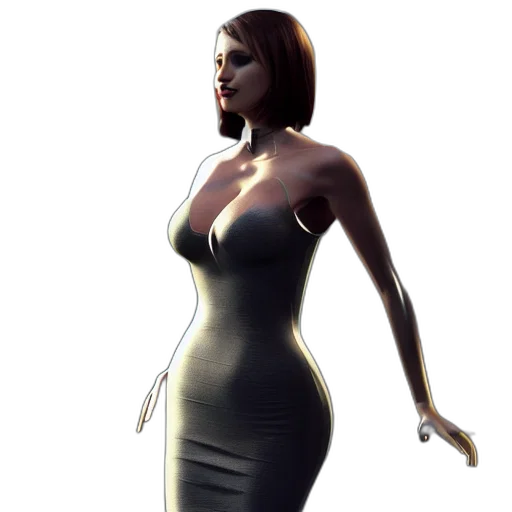 dress, 3d render, concept art, photorealistic transparent PNG cut-out