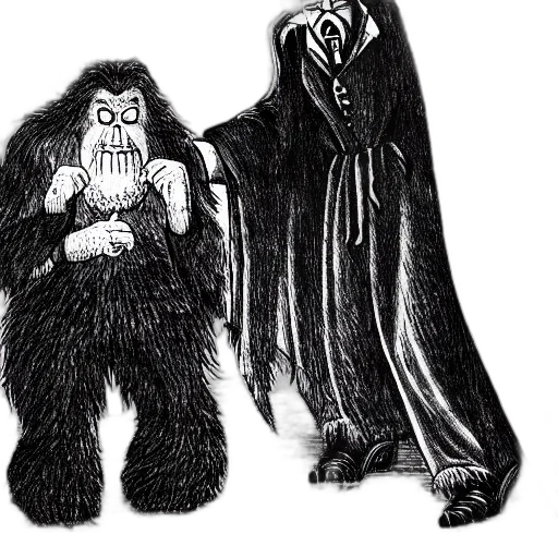 creature, mask, concept art, comic book art, dracula, stalking, bigfoot transparent PNG cut-out