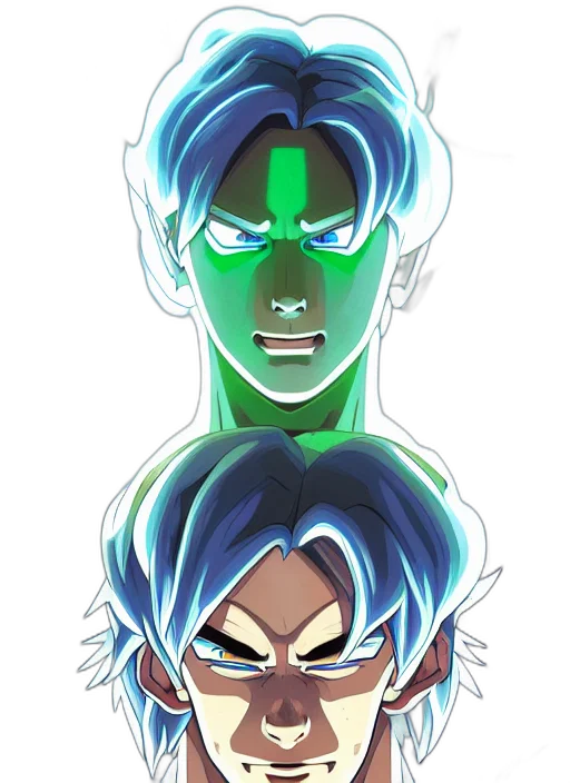 mask, concept art, comic book art, anime, cartoon, neon lights, green, neon transparent PNG cut-out