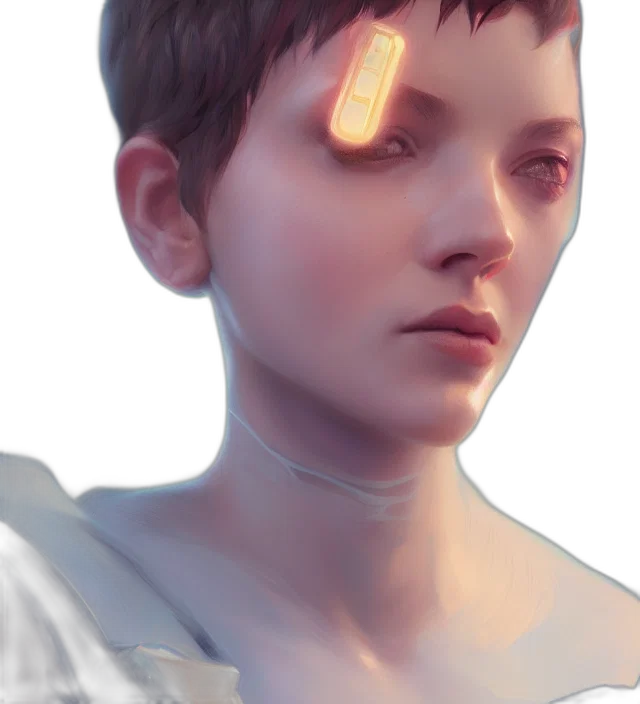 face, robot, creature, mask, 3d render, concept art, photorealistic, cyberpunk transparent PNG cut-out