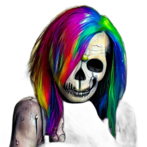 hair, face, photorealistic, fantasy art, concept art, cartoon, neon, colorful transparent PNG cut-out