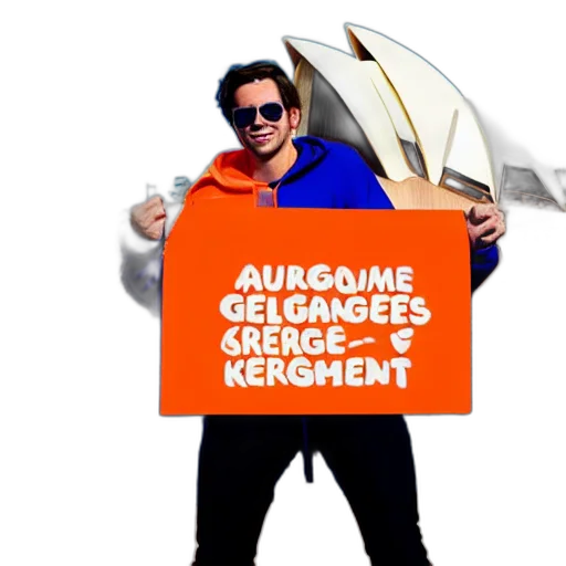jacket, weapon, portrait, photo, kangaroo, wearing, orange, hoodie transparent PNG cut-out