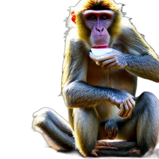 animal, food, photorealistic, concept art, 3d render, photo, monkey, eating transparent PNG cut-out
