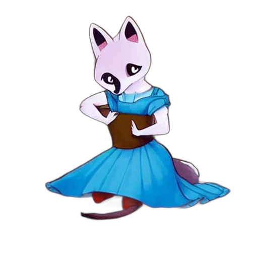 dress, staff, animal, creature transparent PNG cut-out