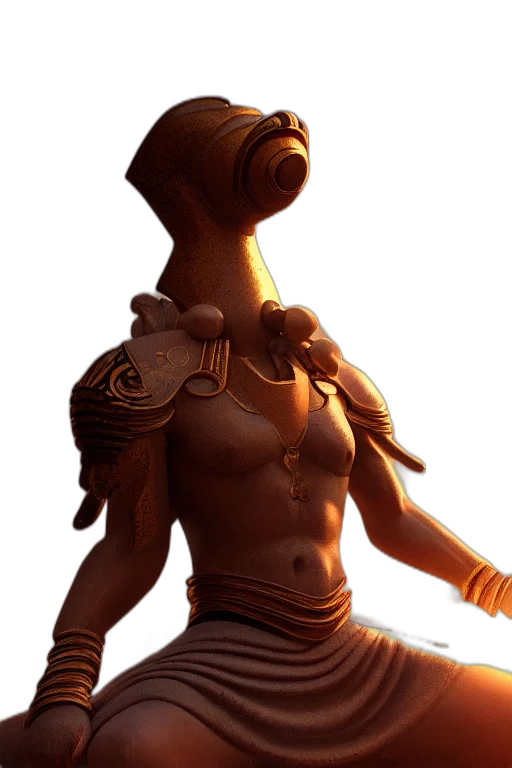 robot, sword, mask, weapon, 3d render, concept art, fantasy art, photorealistic transparent PNG cut-out