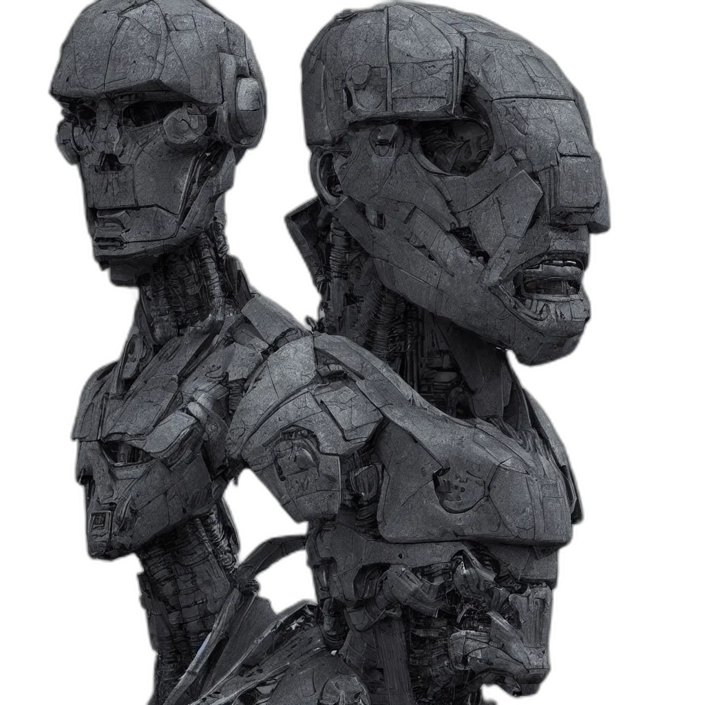 robot, face, mask, jacket, cyberpunk, concept art, 3d render, fantasy art transparent PNG cut-out