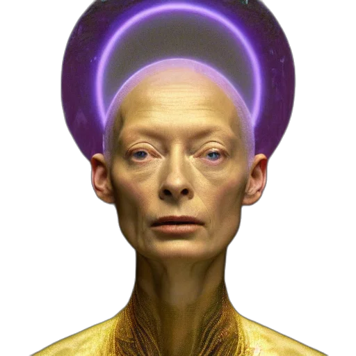 face, crown, staff, hair, concept art, photorealistic, 3d render, fantasy art transparent PNG cut-out
