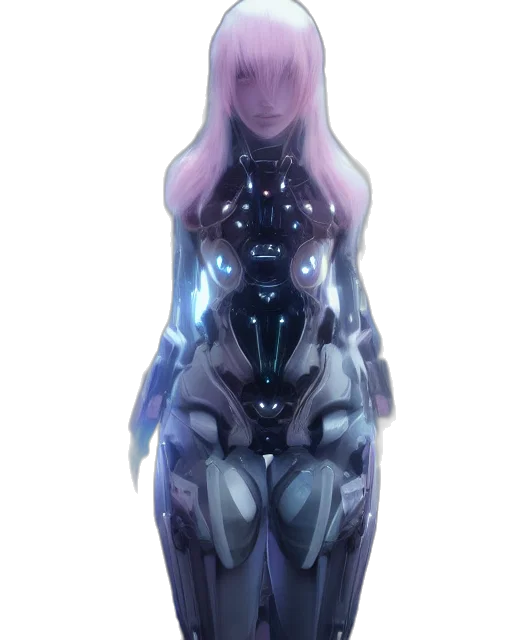 dress, robot, creature, hair transparent PNG cut-out
