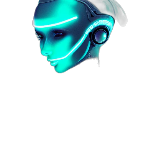 robot, mask, face, creature, cyberpunk, vaporwave, concept art, 3d render transparent PNG cut-out