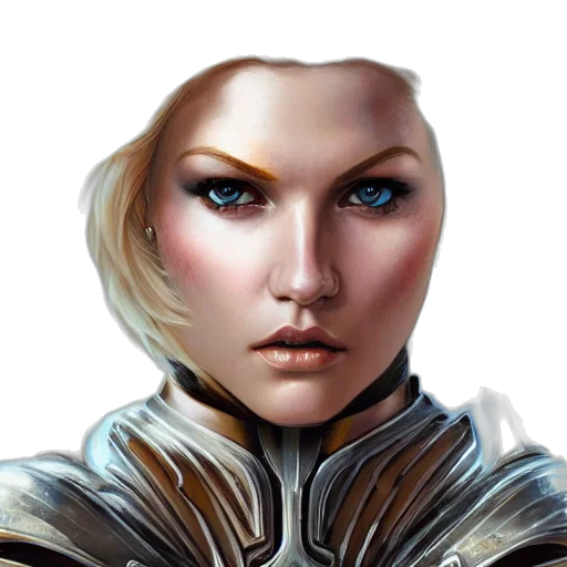 face, robot, crown, fantasy art transparent PNG cut-out