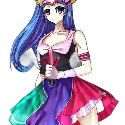 dress, staff, hat, anime transparent PNG cut-out