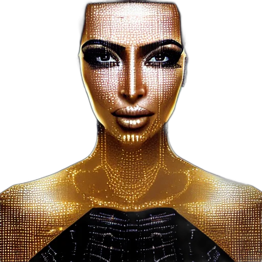 robot, face, mask, jewelry, cyberpunk, 3d render, photorealistic, concept art transparent PNG cut-out