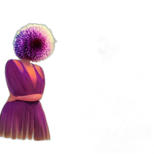 flower, dress, hair, umbrella, 3d render, concept art, photorealistic, fantasy art transparent PNG cut-out