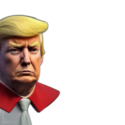 mask, face, 3d render, concept art, comic book art, photorealistic, portrait, trump transparent PNG cut-out