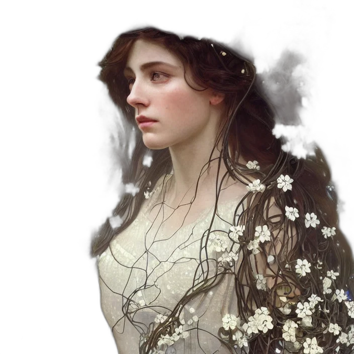 dress, crown, face, jewelry transparent PNG cut-out