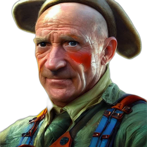 face, hat, staff, jacket transparent PNG cut-out