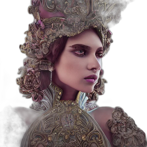 crown, jewelry, mask, face, fantasy art, photorealistic, concept art, 3d render transparent PNG cut-out