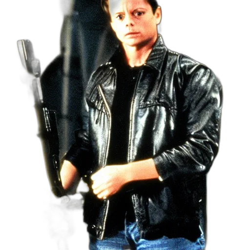 weapon, jacket, staff, robot transparent PNG cut-out