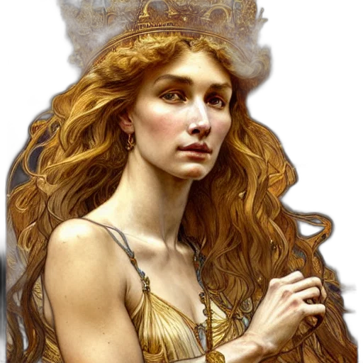 crown, jewelry, face, fantasy art transparent PNG cut-out
