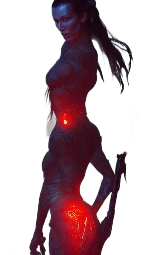dress, robot, staff, creature transparent PNG cut-out