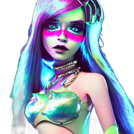 fantasy art, cyberpunk, concept art, 3d render transparent PNG cut-out