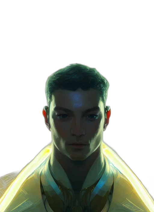 face, jacket, robot, staff transparent PNG cut-out
