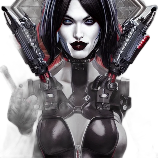 weapon, comic book art, concept art, cyberpunk, fantasy art, symmetry, gantz, portrait transparent PNG cut-out
