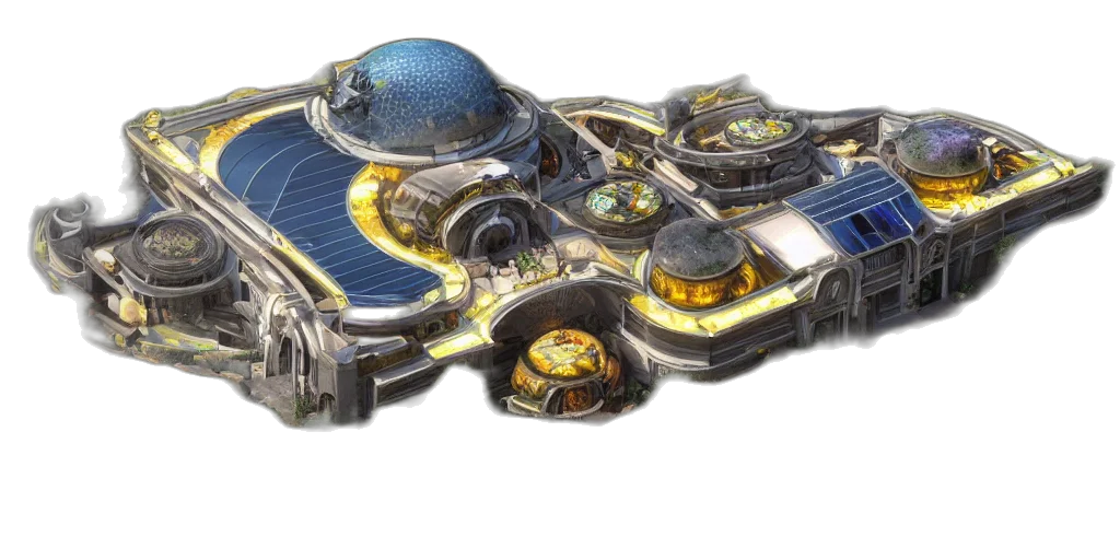 building, concept art, 3d render, fantasy art transparent PNG cut-out