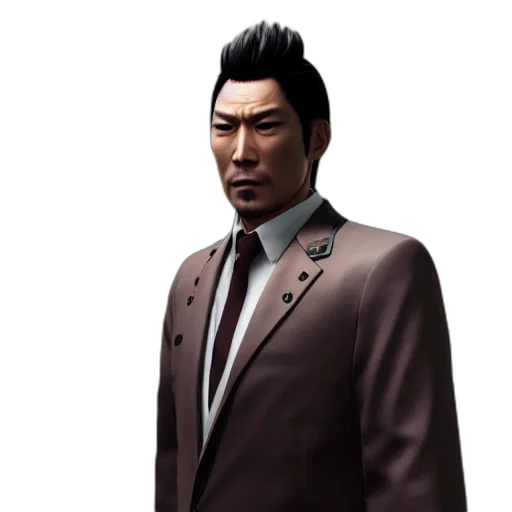 staff, jacket, face, concept art, photorealistic, 3d render, portrait, kiryu transparent PNG cut-out