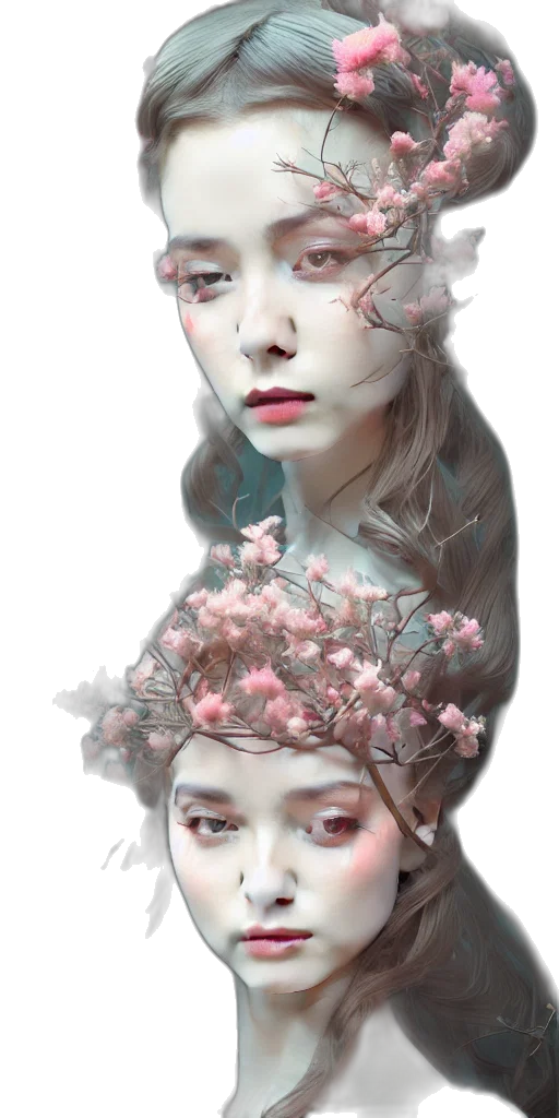 face, mask, crown, flower transparent PNG cut-out