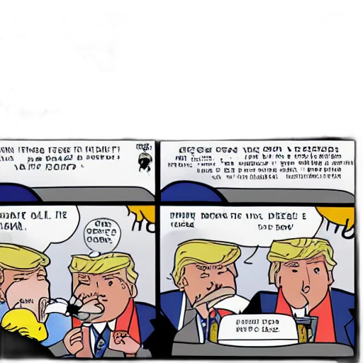 comic book art, cartoon, fire, donald, trump, eating, nuclear, missiles transparent PNG cut-out