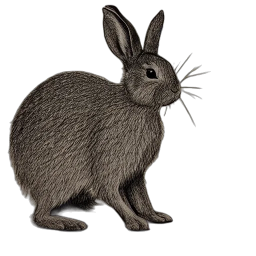 animal, creature, hair, photorealistic, concept art, 3d render, drawing, rabbit transparent PNG cut-out